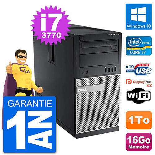 PC Tour Dell 7010 Intel Core i7-3770 RAM 16Go Disque Dur 1To Windows 10 Wifi · Occasion