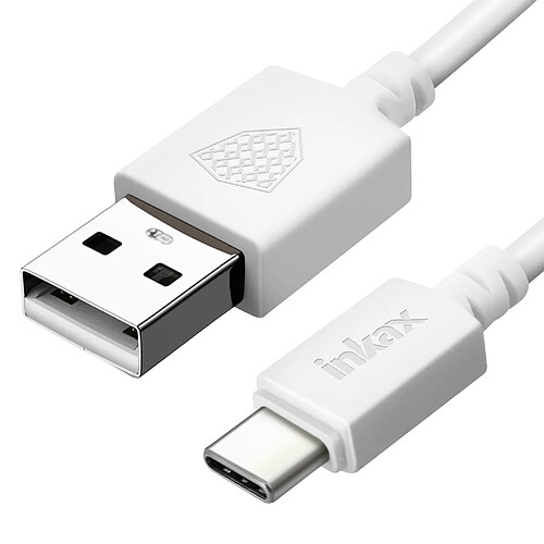 Câble USB Type C Charge et Synchronisation Connecteur Réversible 3m Inkax Blanc