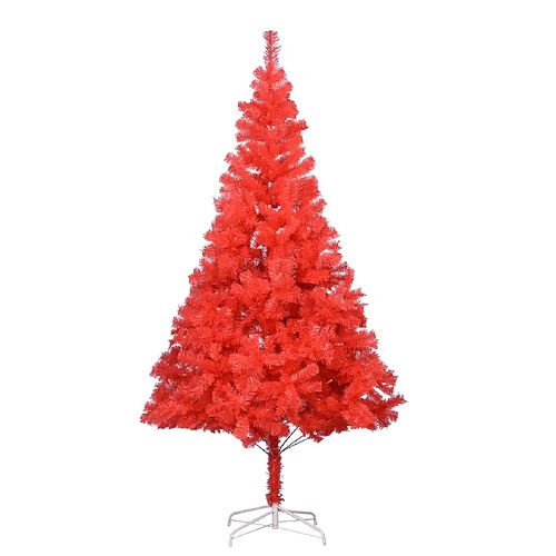 vidaXL Sapin de Noël artificiel avec support rouge 210 cm PVC