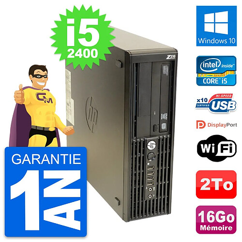 PC HP WorkStation Z210 SFF Core i5-2400 RAM 16Go Disque Dur 2To Windows 10 Wifi · Occasion