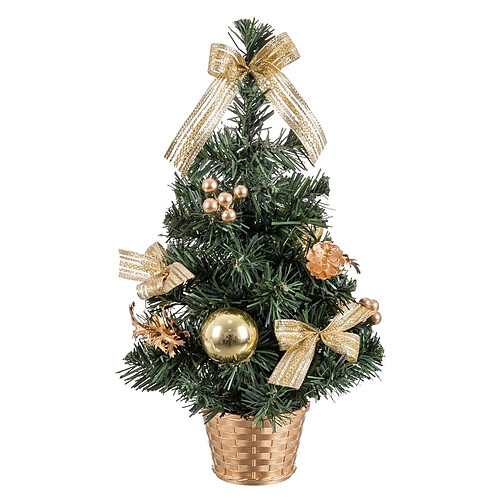 BigBuy Home Sapin de Noël Or Vert PVC Ananas 26 x 26 x 50 cm