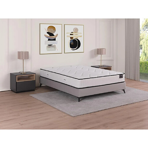 Vente-Unique Matelas 140 x 190 cm anti-feu ressorts ensachés 5 zones et mémoire de forme ép.25cm - VERNA de YSMÉE HÔTEL