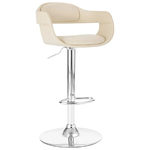 vidaXL Tabouret de bar Blanc Similicuir