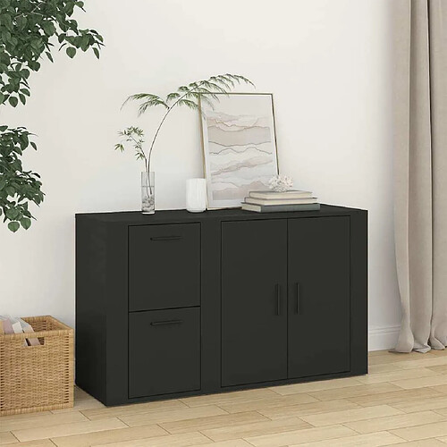 Maison Chic Buffet,Meuble de Rangement,commode pour salon,Cuisine Noir 100x33x59,5 cm Bois d'ingénierie -MN29020