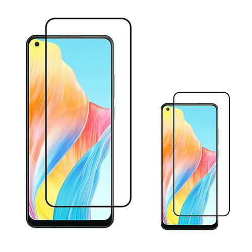 PHONECARE Kit 2 Film Verre Trempé 5D Full Cover pour Oppo Reno8 T - Transparent / Noir