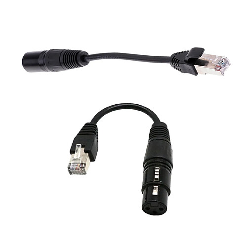 Pack De 2 XLR Mâle Femelle À RJ45 Mâle Plug Adaptateur Convertisseur Cables 15cm