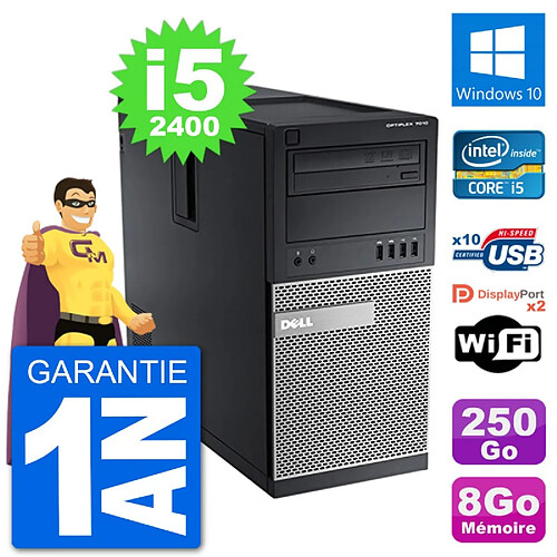 PC Tour Dell 7010 Intel Core i5-2400 RAM 8Go Disque Dur 250Go Windows 10 Wifi · Occasion