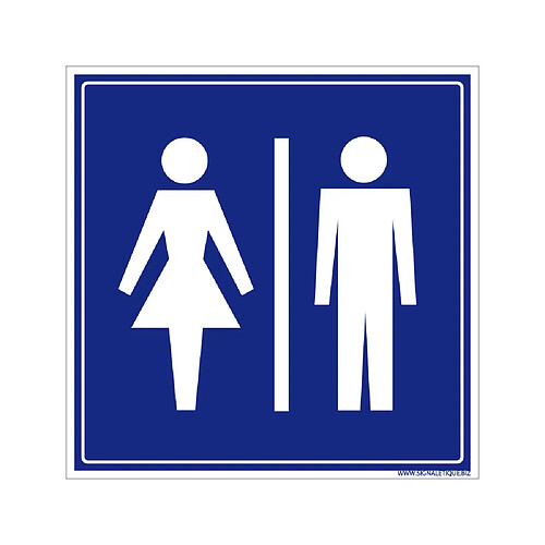 Signaletique Biz Panneau Information avec signalétique Toilettes WC homme-femme. Signalisation Information. Autocollant - 450 x 450 mm - Adhésif - Adhésif