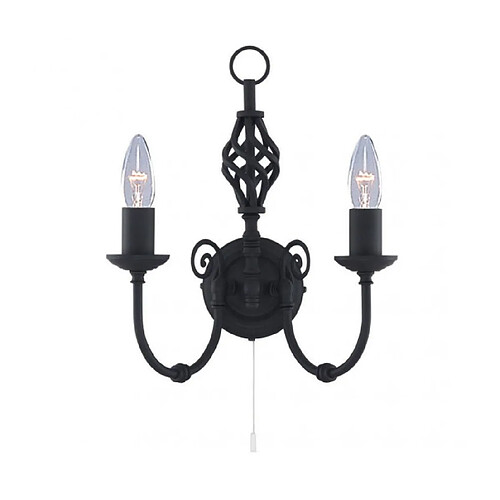 Searchlight Applique murale Zanzibar Noir 2 ampoules 33cm