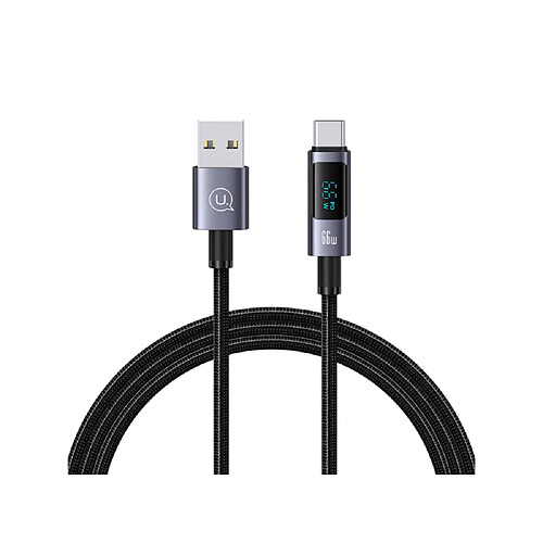 Eko Câble de chargement 66W USB-A à Type-C 1.2m Modèle Display SF avec Écran LED Noir