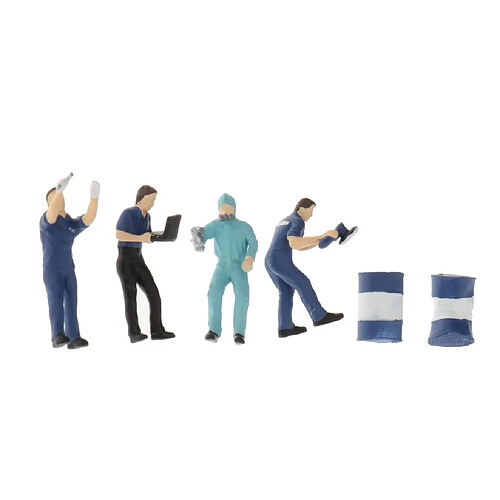 1 Ensemble 1/64 Modèle Personnes Réparateur Personnage Poupée Accessoire De Table Décoration Bleu