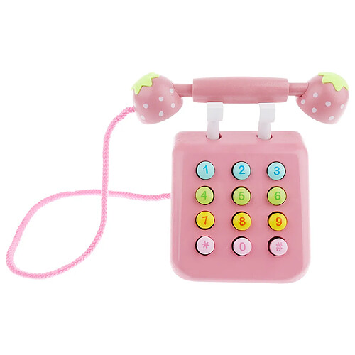 Téléphone en bois rose enfants jouer au jouet Jouets éducatifs bébé tout-petit