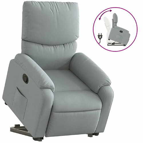 Maison Chic Fauteuil Relax pour salon, Fauteuil inclinable Gris clair Tissu -GKD41791