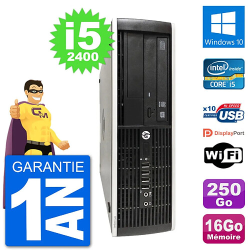 PC HP Compaq Pro 6300 SFF Intel i5-2400 RAM 16Go Disque 250Go Windows 10 Wifi · Occasion