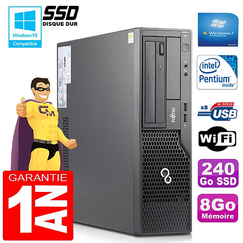 PC Fujitsu Esprimo E500 E85+ SFF Intel G640 RAM 8Go Disque 240 Go SSD Wifi W7 · Occasion