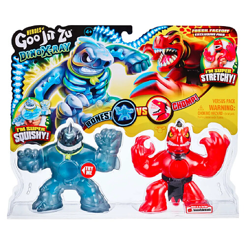 Ensemble de 2 figurines Heroes of Goo Jit Zu DINO X-RAY - THRASH VS VERAPTZ