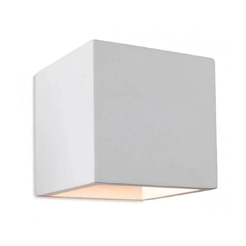 Luminaire Center Applique en plâtre Troy blanc 1 ampoule 11,5cm