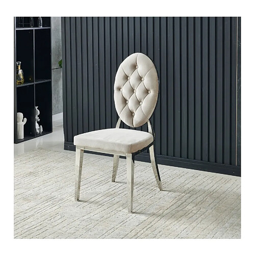 PROTOCOLE HOME Chaise médaillon capitonne