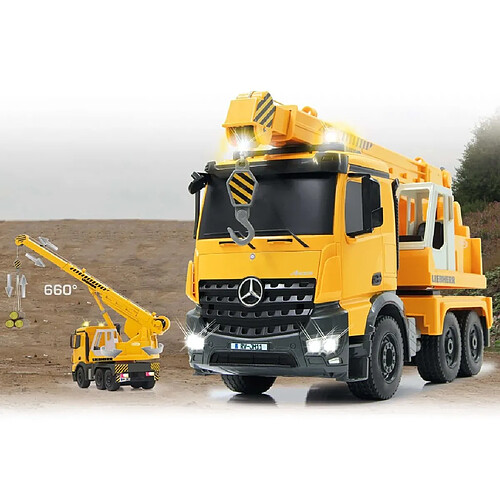 JAMARA Grue télécommandée Mercedes-Benz Arocs Liebherr 1:20 Jaune