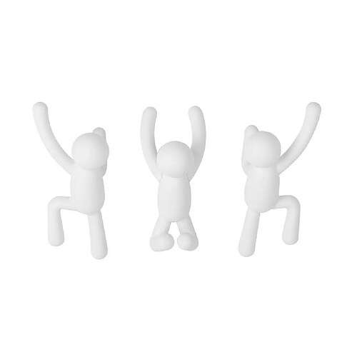 Umbra Patère bonhomme Buddy (Lot de 3) blanc.