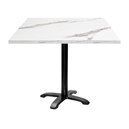 Restootab Table 90x90cm - modèle Bazila marbre blanc