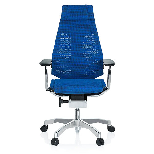 Hjh Office Chaise de bureau / chaise pivotante GENIDIA PRO tissu maille bleu