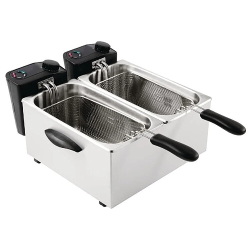 Friteuse professionnelle à poser double - 2 x 3,5 Litres - peu intensive - Caterlite