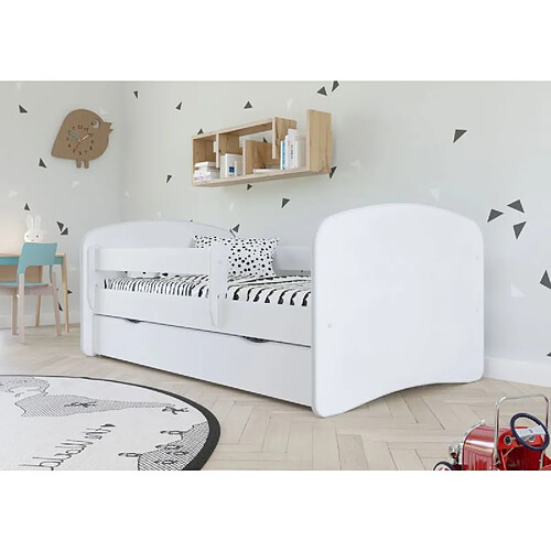 Lit Babydreams vert sans motif avec un tiroir sans matelas 160/80