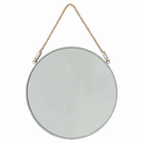 Miroir à Suspendre en Métal Rond 37cm Gris