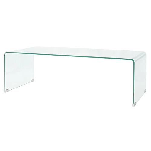 vidaXL Table basse 98x45x30 cm Verre trempé Transparent