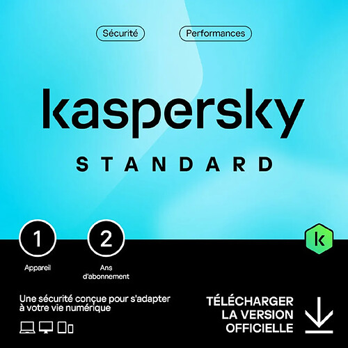 Kaspersky Standard - Licence 2 ans - 1 appareil - A télécharger