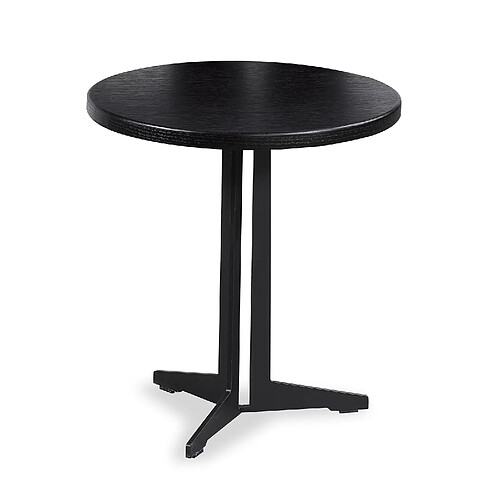 Table d'Appoint en Bois et Métal Ronde Oslo Pärumm Noir Ø45x45 cm