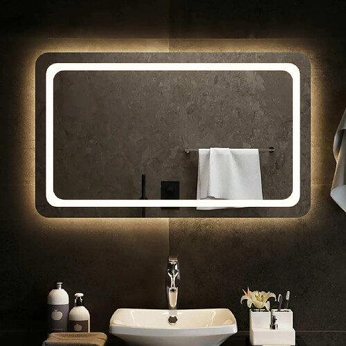 Maison Chic Miroir à LED,Miroir Lumineux LED pour salle de bain,Miroir decoration 100x60 cm -MN40304