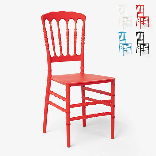 Ahd Amazing Home Design Chaises design traditionnel pour cérémonies, restaurants et mariages Napoleon X, Couleur: Rouge