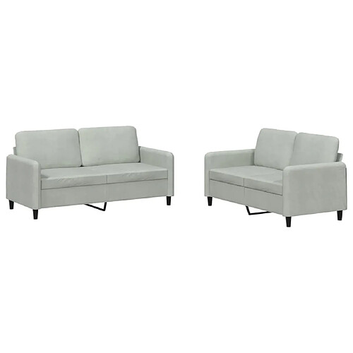 Maison Chic Ensemble de canapés 2 pcs, Canapé droit Sofa pour Salon gris clair velours -GKD185504