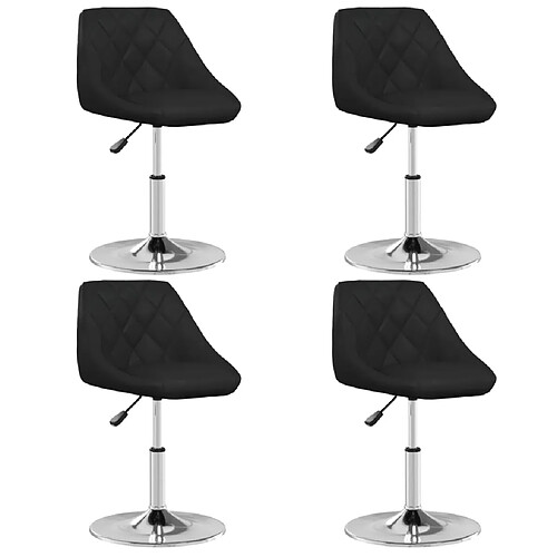 vidaXL Chaises à manger lot de 4 noir similicuir