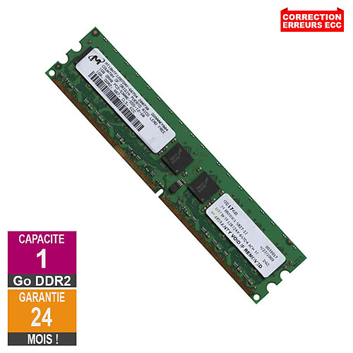 Barrette Mémoire 1Go RAM DDR2 Micron MT18HTF12872AY-667D4 DIMM PC2-5300E · Reconditionné