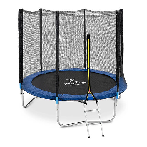 Helloshop26 Trampoline de jardin - diamètre 244 x 180 cm - 80 kg - filet de sécurité - noir/bleu 14_0008020