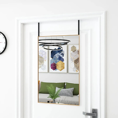 vidaXL Miroir de porte Doré 50x80 cm Verre et aluminium