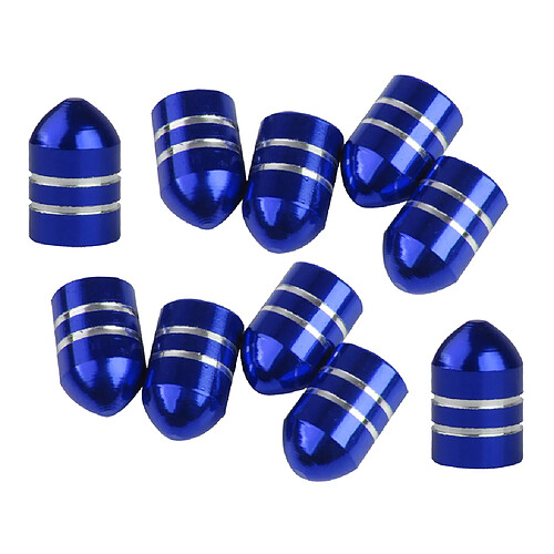 10pcs Vélo Valve Schrader Bouchon Capuchon de Valve de Vélo en Alliage d'Aluminium Anti-Poussière Bleu