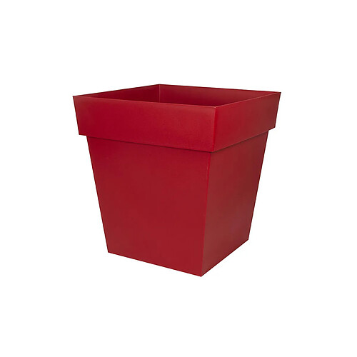 Pot de fleur carré Toscane 39 x H.39 cm - Rouge rubis - Eda