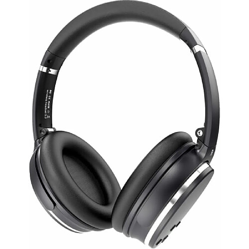 Autrement NC35 Casque Audio Cuir Bluetooth Antibruit Sans Fil Avec Microphone Mega Bass Léger et Pliable Noir