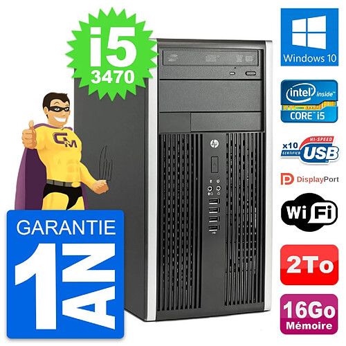 PC Tour HP Compaq Pro 6300 CMT Intel i5-3470 RAM 16Go Disque 2To Windows 10 Wifi · Occasion