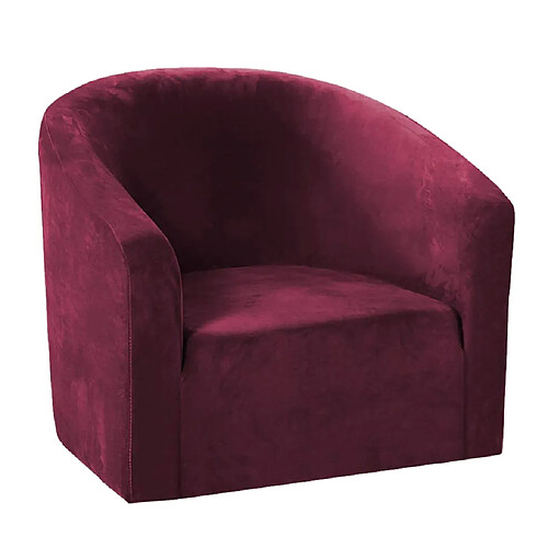 Housse De Canapé De Couleur Unie Housse De Chaise De Baignoire Housse De Canapé élastique Antidérapante Rouge Vin