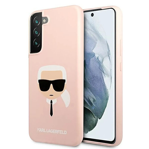 Karl Lagerfeld Silicone Ikonik Karl`s Head - Coque pour Samsung Galaxy S22+ (rose)