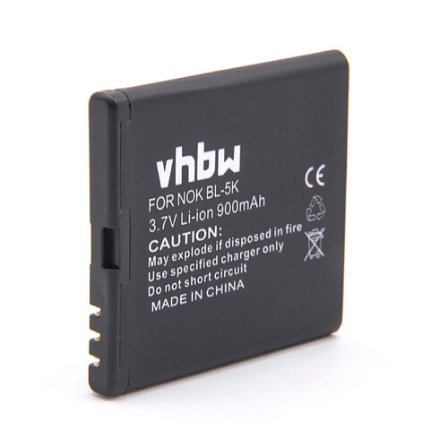 vhbw Batterie remplacement pour Nokia BL-5K pour smartphone (700mAh, 3,7V, Li-ion)