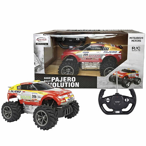 Rastar Voiture radiocommandée Mitsubishi Pajero Evo 1:18 Rouge 20100