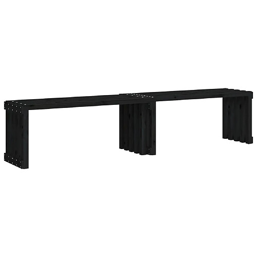 Maison Chic Banc de jardin | Banquette de jardin | Chaise Relax extensible noir 212,5x40,5x45 cm bois massif pin -MN45746