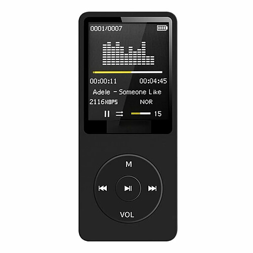 Bluetooth Mp3 Music Player Lossless Portable Fm Radio Externe Ultra-Mince Étudiant Enregistreur Mp3 Noir 4 Go