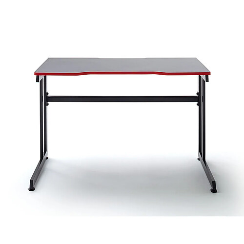 Pegane Bureau gamer, table de jeu coloris noir, rouge - Longueur 120 x Hauteur 75 x Profondeur 60 cm